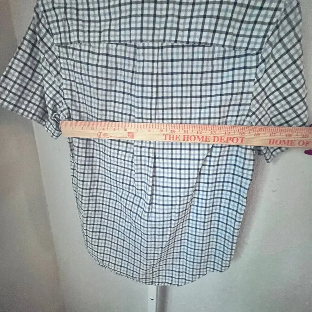 Ralph Lauren Shirt Boys Large 14-16 Blue White Plaid Button Down Cotton Comfort